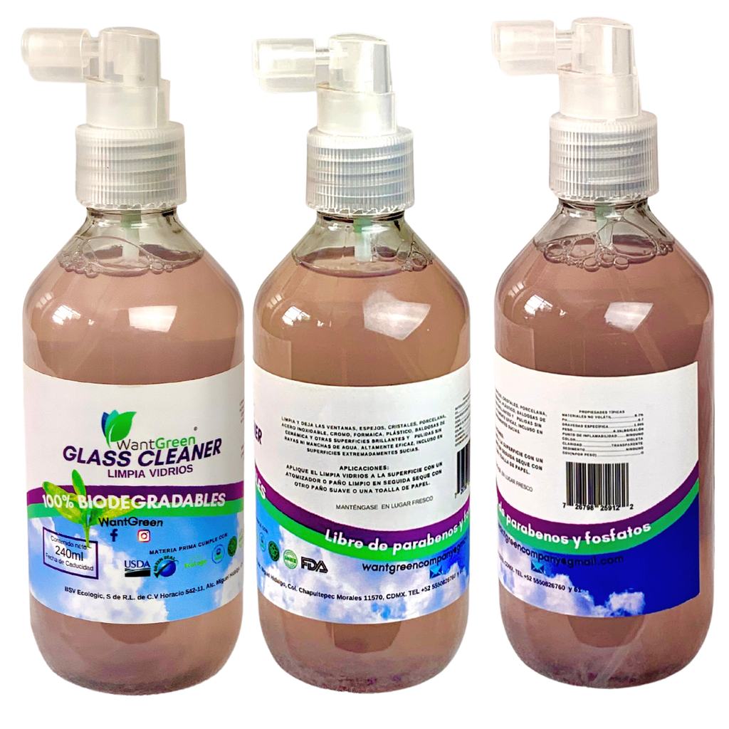 GLASS CLEANER LIMPIA VIDRIOS 240 ml.