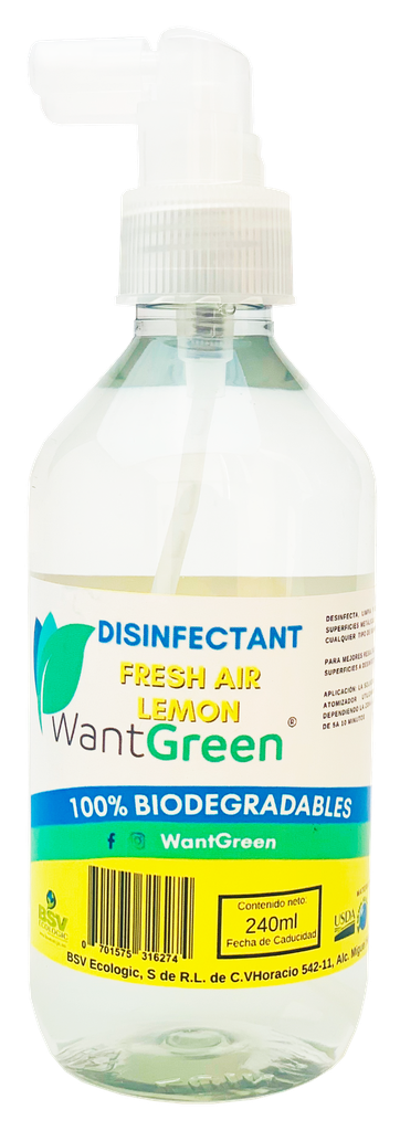 DISINFECTANT FRESH AIR LEMON AROMA LIMON 240 mls.