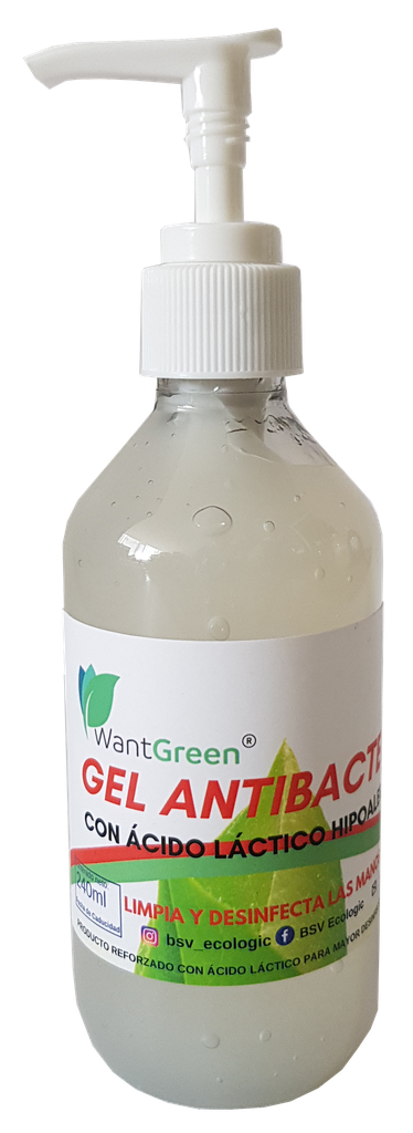 GEL SANITIZANTE CON ACIDO LÁCTICO 240 mls.
