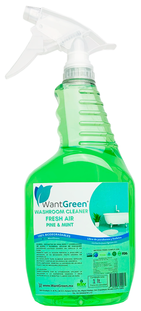 WASHROOM CLEANER LIMPIA BAÑOS CON AROMA PINO Y MENTA 1L