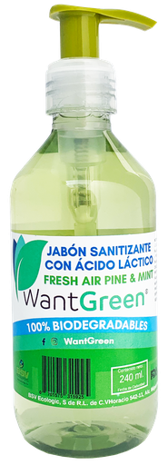 [WGJSAL&FAPMD240ML] JABÓN SANITIZANTE CON ACIDO LÁCTICO AROMA PINO Y MENTA 240 mls.